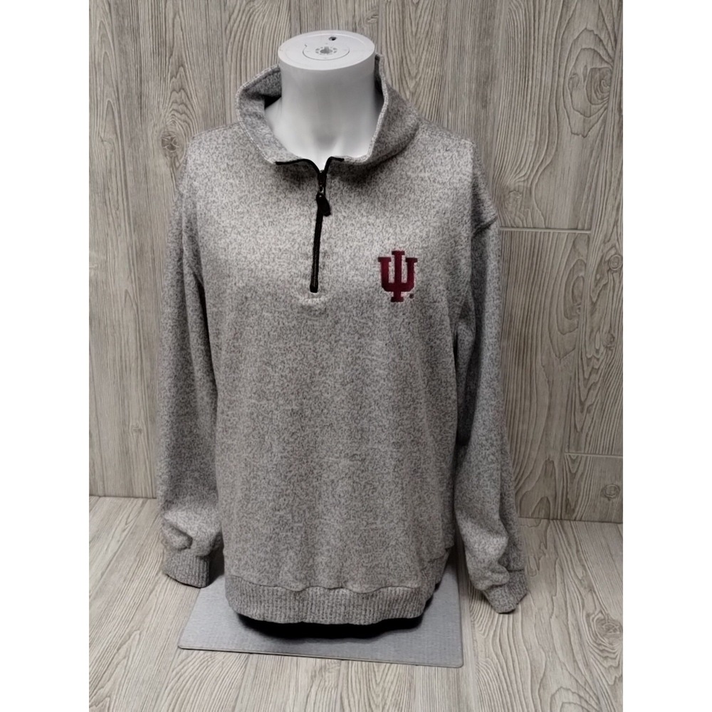 AKWA Classic Womens Large Unisex Indiana University Pullover Sweater 1/4‎ Zip IU